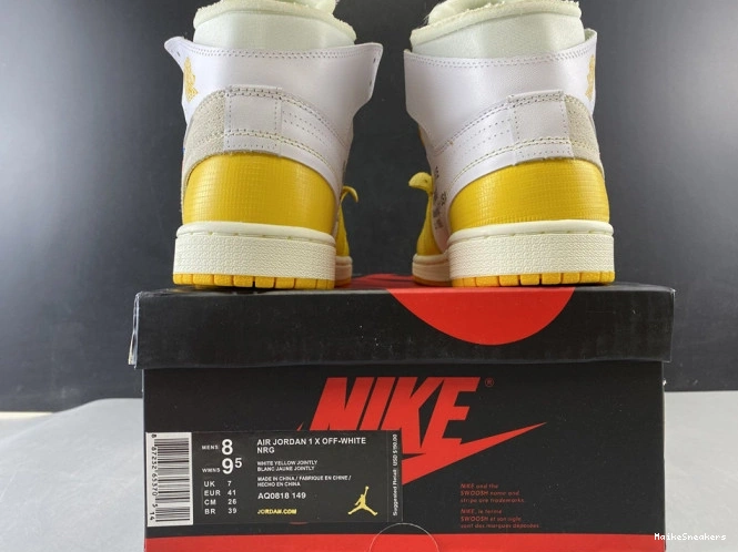 MaikeSneakers AQ0818-149 Air Yellow-Cone NRG Powder x Jordan White Dark Off-White 1 0708
